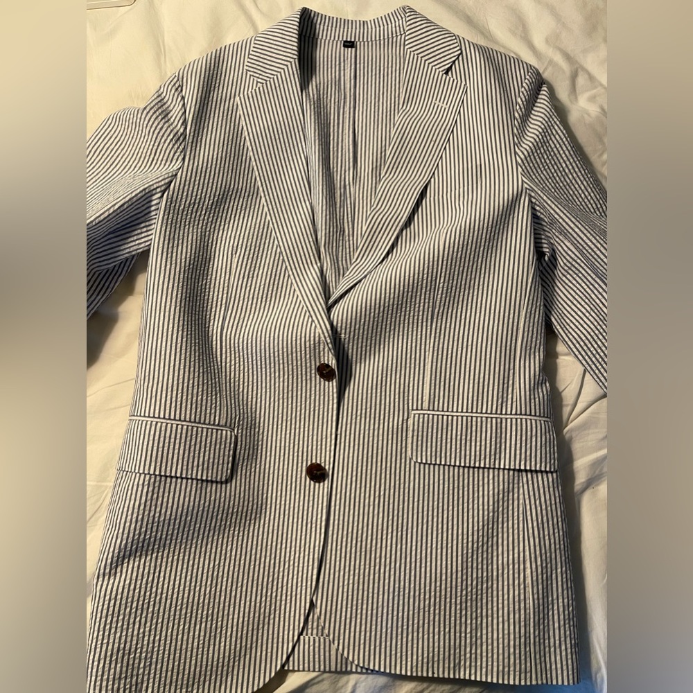 J Crew Seersucker Jacket